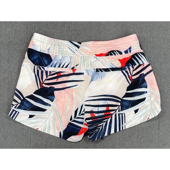 Athleta Board Shorts Women 2 Pink Palm Leaf Print Swim Zip Pockets‎ Athleisure - Picture 9 of 11